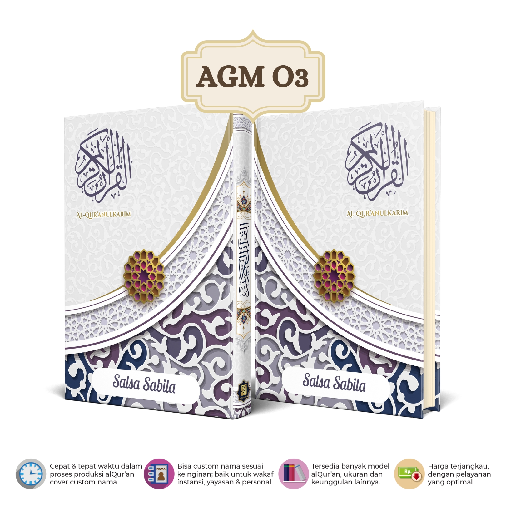 Al Quran Custom Nama Ukuran A5 Sedang Tanpa Terjemahan Alquran Non Terjemahan Tajwid Hardcover Aesthetic Souvenir Sovenir Hadiah Gift Ultah Mahar Nikah Seserahan Kado Pernikahan Cewek Perempuan - Image 7