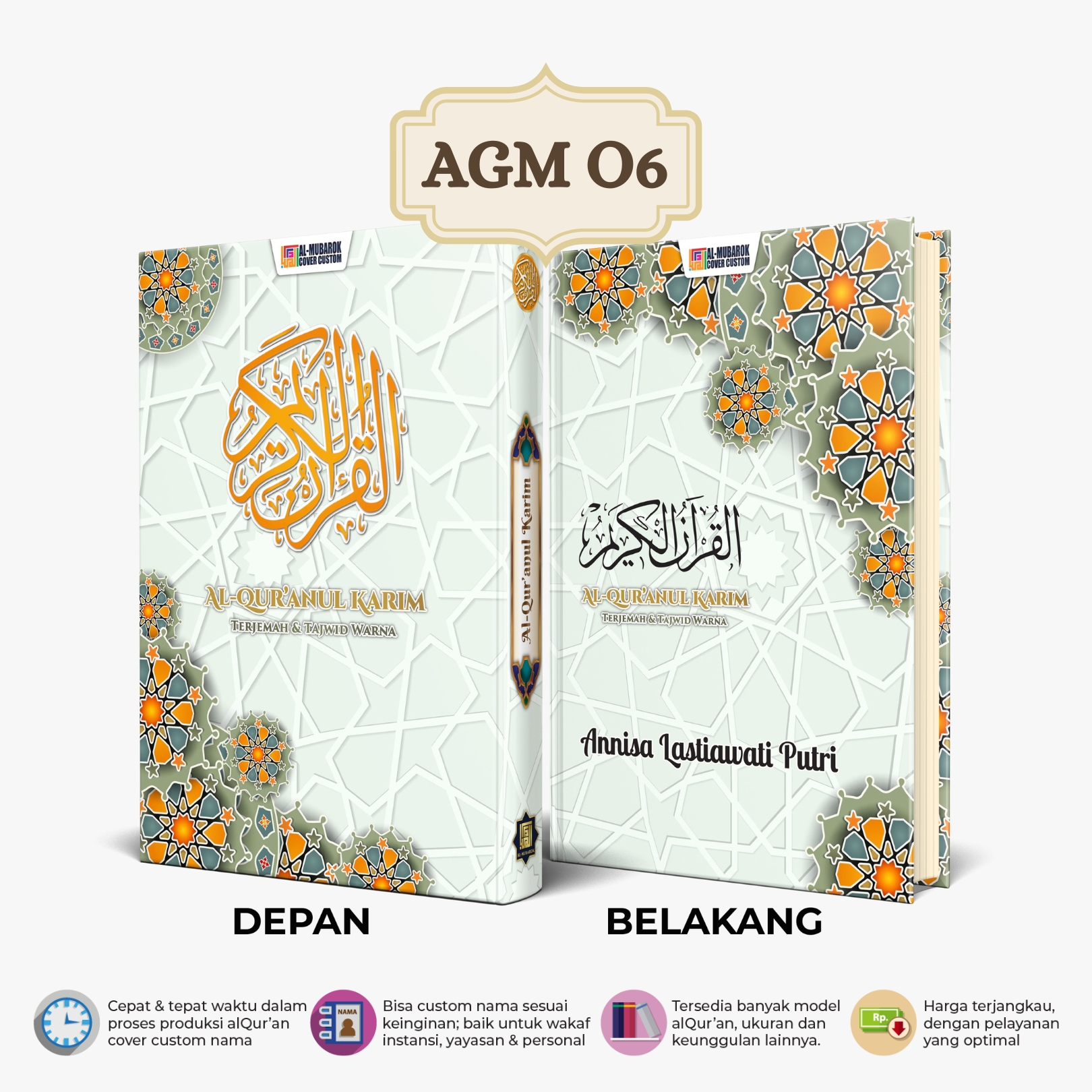 Al Quran Custom Nama Ukuran A5 Sedang Tanpa Terjemahan Alquran Non Terjemahan Tajwid Hardcover Aesthetic Souvenir Sovenir Hadiah Gift Ultah Mahar Nikah Seserahan Kado Pernikahan Cewek Perempuan - Image 10